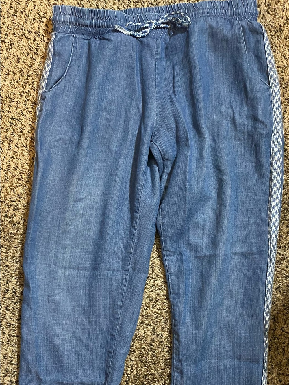 For The Republic Slim Straight Tencel Pants with Contrasting Side Details